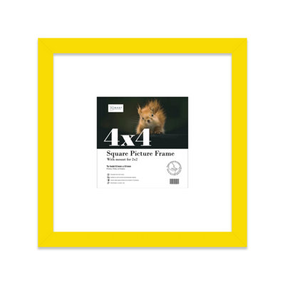 4X4" Yellow Picture Frame4X4" Square Frame With 2X2" Mount For 4X4"/2X2" Pictures Art Deco Style Frame For Home Décor1 Pack from B&Q