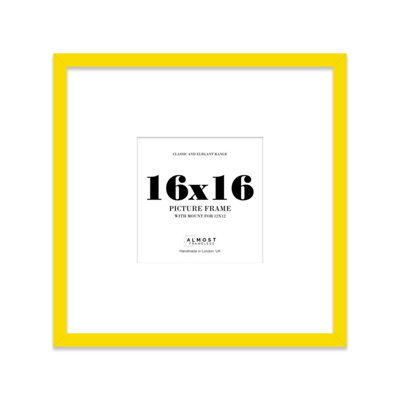 16X16" Yellow Picture Frame16X16" Square Frame With 12X12" Mount For 16X16"/12X12" Pictures Moderrn Style Thin Edge1 Pack from B&Q