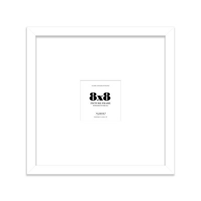 8X8" White Picture Frame8X8" Square Frame With 4X4" Mount For 8X8"/4X4" Pictures Moderrn Style Thin Edge1 Pack from B&Q