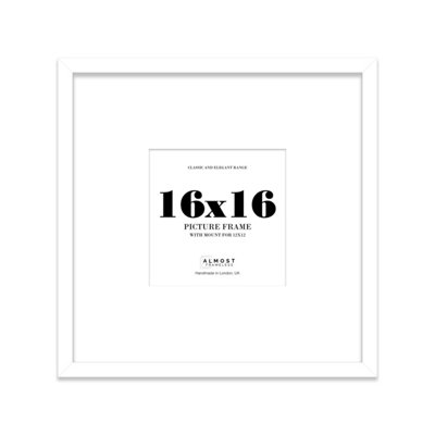 16X16" White Picture Frame16X16" Square Frame With 12X12" Mount For 16X16"/12X12" Pictures Moderrn Style Thin Edge1 Pack from B&Q