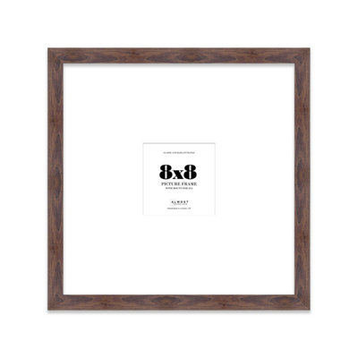 8X8" Walnut Picture Frame8X8" Square Frame With 4X4" Mount For 8X8"/4X4" Pictures Art Deco Style Photo Display1 Pack from B&Q
