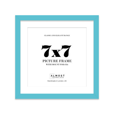 7X7" Turquoise Picture Frame7X7" Square Frame With 6X6" Mount For 7X7"/6X6" Pictures Moderrn Style Thin Edge1 Pack from B&Q