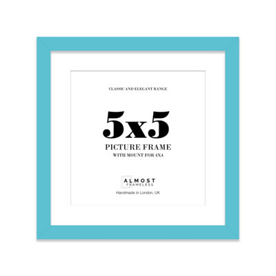 5X5" Turquoise Picture Frame5X5" Square Frame With 4X4" Mount For 5X5"/4X4" Pictures Moderrn Style Thin Edge1 Pack from B&Q