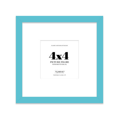 4X4" Turquoise Picture Frame4X4" Square Frame With 2X2" Mount For 4X4"/2X2" Pictures Classic Style Photo Display1 Pack from B&Q