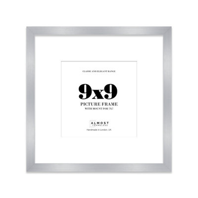 9X9" Silver Picture Frame9X9" Square Frame With 7X7" Mount For 9X9"/7X7" Pictures Luxurious Style Room Decor1 Pack from B&Q