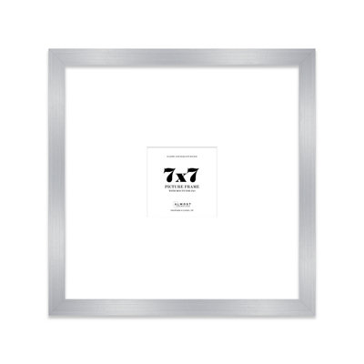 7X7" Silver Picture Frame7X7" Square Frame With 3X3" Mount For 7X7"/3X3" Pictures Luxurious Style Wall Art1 Pack from B&Q