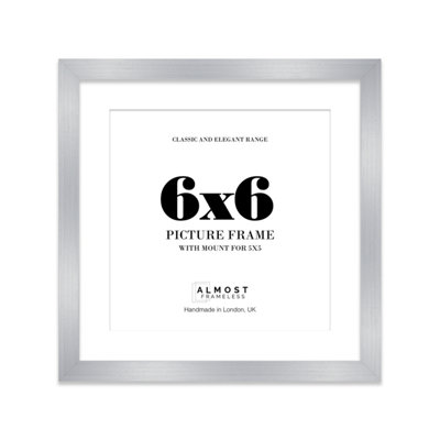 6X6" Silver Picture Frame6X6" Square Frame With 5X5" Mount For 6X6"/5X5" Pictures Moderrn Style Thin Edge1 Pack from B&Q
