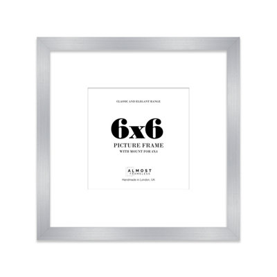6X6" Silver Picture Frame6X6" Square Frame With 4X4" Mount For 6X6"/4X4" Pictures Moderrn Style Thin Edge1 Pack from B&Q