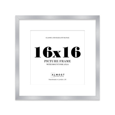 16X16" Silver Picture Frame16X16" Square Frame With 14X14" Mount For 16X16"/14X14" Pictures Moderrn Style Thin Edge1 Pack from B&Q