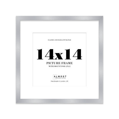 14X14" Silver Picture Frame14X14" Square Frame With 12X12" Mount For 14X14"/12X12" Pictures Moderrn Style Thin Edge1 Pack from B&Q
