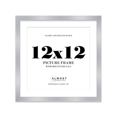 12X12" Silver Picture Frame12X12" Square Frame With 11X11" Mount For 12X12"/11X11" Pictures Moderrn Style Thin Edge1 Pack from B&Q