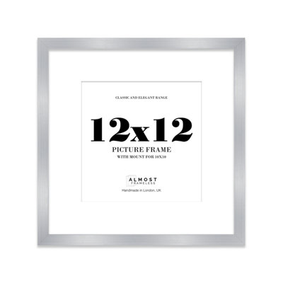 12X12" Silver Picture Frame12X12" Square Frame With 10X10" Mount For 12X12"/10X10" Pictures Moderrn Style Thin Edge1 Pack from B&Q