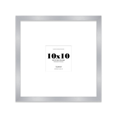 10X10" Silver Picture Frame10X10" Square Frame With 6X6" Mount For 10X10"/6X6" Pictures Moderrn Style Thin Edge1 Pack from B&Q