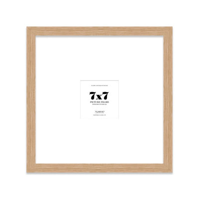 7X7" Oak Picture Frame7X7" Square Frame With 3X3" Mount For 7X7"/3X3" Pictures Moderrn Style Thin Edge1 Pack from B&Q