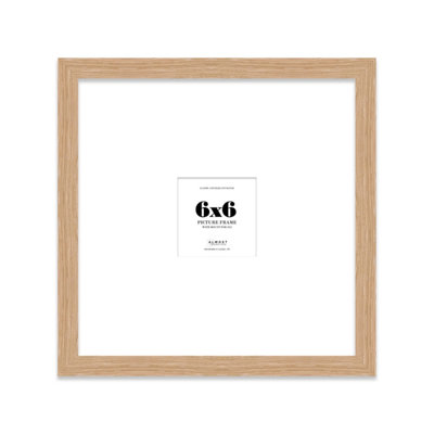 6X6" Oak Picture Frame6X6" Square Frame With 2X2" Mount For 6X6"/2X2" Pictures Vintage Style Photo Display1 Pack from B&Q