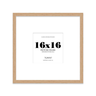 16X16" Oak Picture Frame16X16" Square Frame With 12X12" Mount For 16X16"/12X12" Pictures Vintage Style Photo Display1 Pack from B&Q