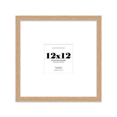 12X12" Oak Picture Frame12X12" Square Frame With 8X8" Mount For 12X12"/8X8" Pictures Moderrn Style Thin Edge1 Pack from B&Q