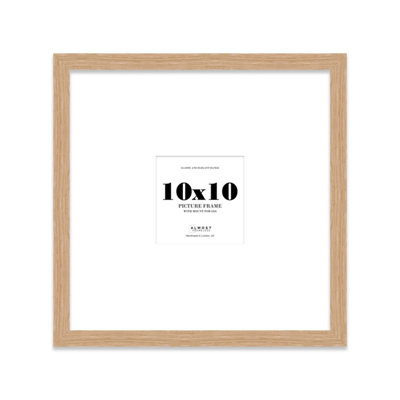 10X10" Oak Picture Frame10X10" Square Frame With 6X6" Mount For 10X10"/6X6" Pictures Moderrn Style Thin Edge1 Pack from B&Q