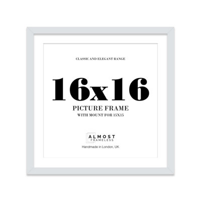 16X16" Light Grey Picture Frame16X16" Square Frame With 15X15" Mount For 16X16"/15X15" Pictures Moderrn Style Thin Edge1 Pack from B&Q