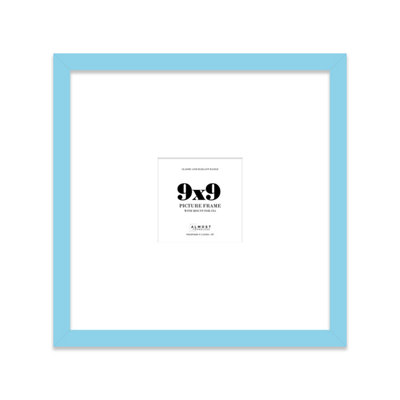 9X9" Light Blue Picture Frame9X9" Square Frame With 5X5" Mount For 9X9"/5X5" Pictures Moderrn Style Thin Edge1 Pack from B&Q