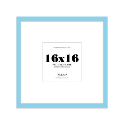 16X16" Light Blue Picture Frame16X16" Square Frame With 12X12" Mount For 16X16"/12X12" Pictures Moderrn Style Thin Edge1 Pack from B&Q
