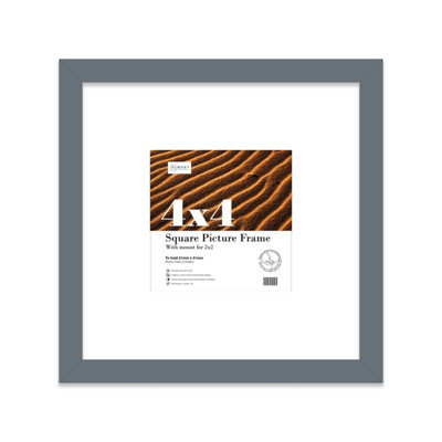 4X4" Grey Picture Frame4X4" Square Frame With 2X2" Mount For 4X4"/2X2" Pictures Luxurious Style Thin Edge1 Pack from B&Q