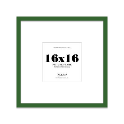 16X16" Green Picture Frame16X16" Square Frame With 12X12" Mount For 16X16"/12X12" Pictures Moderrn Style Thin Edge1 Pack from B&Q