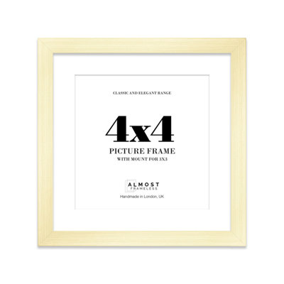 4X4" Gold Picture Frame4X4" Square Frame With 3X3" Mount For 4X4"/3X3" Pictures Art Deco Style Room Decor1 Pack from B&Q