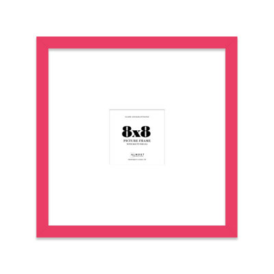 8X8" Bright Pink Picture Frame8X8" Square Frame With 4X4" Mount For 8X8"/4X4" Pictures Art Deco Style Room Decor1 Pack from B&Q