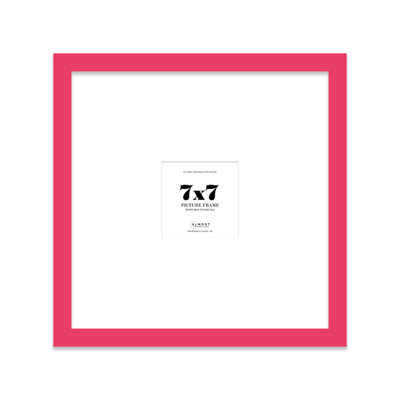 7X7" Bright Pink Picture Frame7X7" Square Frame With 3X3" Mount For 7X7"/3X3" Pictures Art Deco Style Room Decor1 Pack from B&Q