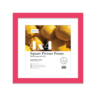 4X4" Bright Pink Picture Frame4X4" Square Frame With 3X3" Mount For 4X4"/3X3" Pictures Art Deco Style Room Decor1 Pack from B&Q