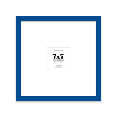 7X7" Blue Picture Frame7X7" Square Frame With 3X3" Mount For 7X7"/3X3" Pictures Art Deco Style Room Decor1 Pack from B&Q