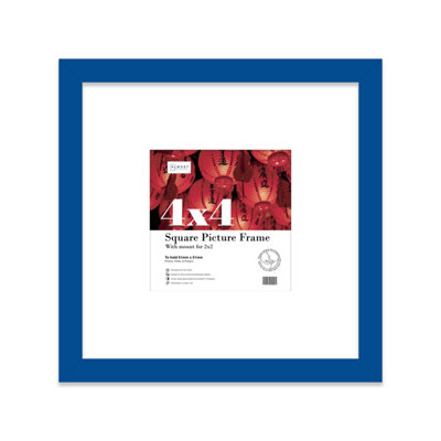 4X4" Blue Picture Frame4X4" Square Frame With 2X2" Mount For 4X4"/2X2" Pictures Art Deco Style Room Decor1 Pack from B&Q