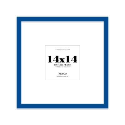 14X14" Blue Picture Frame14X14" Square Frame With 10X10" Mount For 14X14"/10X10" Pictures Art Deco Style Room Decor1 Pack from B&Q