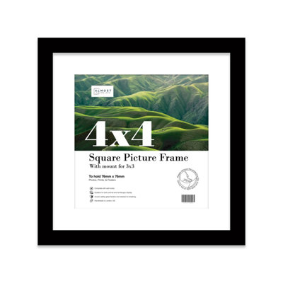 4X4" Black Picture Frame4X4" Square Frame With 3X3" Mount For 4X4"/3X3" Pictures Art Deco Style Room Decor1 Pack from B&Q