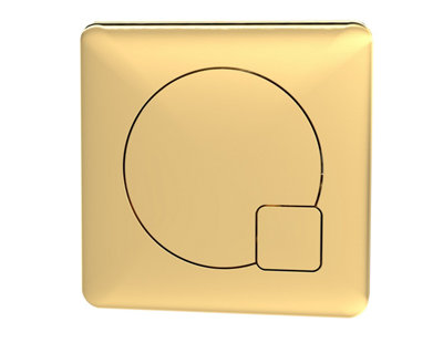 B&Q -  Square Dual Flush Push Button70mm -Brushed Brass