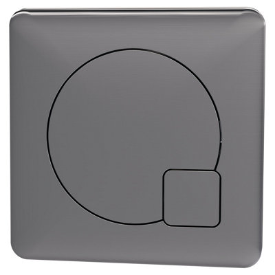 B&Q - Square Dual Flush Push Button70mmBrushed Pewter- 