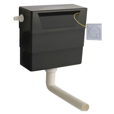 B&Q -  Contemporary Universal Water Saving Dual Flush Side Inlet With Square Flush PlateChrome/black - Image 3