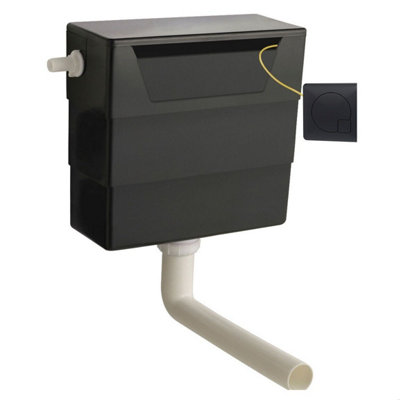 Balterley Unisex Black Universal Dual Flush Side Inlet & Square Flush Plate, Matt / In - Image 3