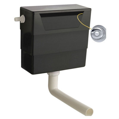 Balterley Black Universal Water Saving Dual Flush Side Inlet & Traditional Push Button - Chrome