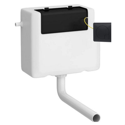 B&Q -  Universal Water Saving Dual Flush Side Inlet With Square Flush PlateMatt Black/white - Image 3