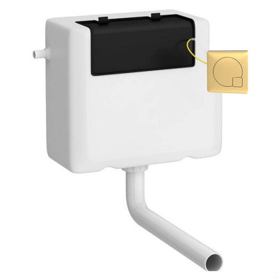 Balterley Unisex White Universal Dual Flush With Square Flush Plate - Brushed Brass/ In - Image 3