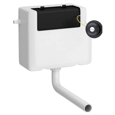 B&Q -  Universal Water Saving Dual Flush Side Inlet With Traditional Push ButtonMatt Black/white - Image 4