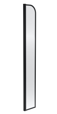 B&Q -  Arched Wetroom Return ScreenMatt Black Finish8mm Safety Glass1559 X 30 X 230