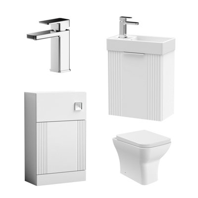 Balterley Cloakroom SuiteWall Hung Basin UnitToilet & TapWhite/chrome from B&Q