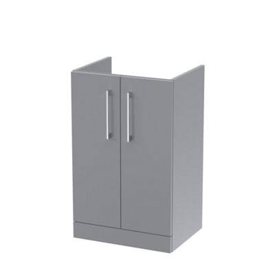 Nuie Hudson Reed Arno Floor Standing Vanity UnitDurable 2 Soft Close Door Bathroom Sink Vanity Unit With Shelf In  Satin Grey500mm from B&Q