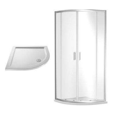 Balterley Almington Sliding Shower Door Bundle: Side Panel & Slimline Tray900 X 900 mm Chrome/white from B&Q