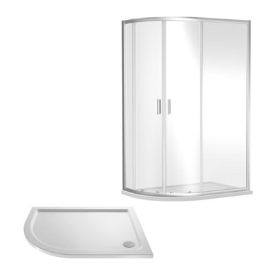 B&Q -  Almington Shower Enclosure Bundle: Offset Left Hand Quadrant & Slimline Tray1200 X 800 mm Chrome/white