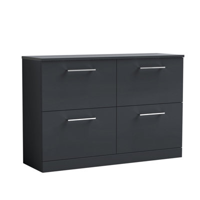 Nuie 1200 Fs 4-Drawer Vanity & Worktop from B&Q
