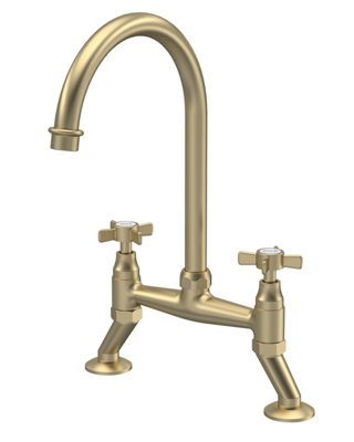 Nuie Bridge Sink Mixer Crosshead,basin Mixer Taps from B&Q